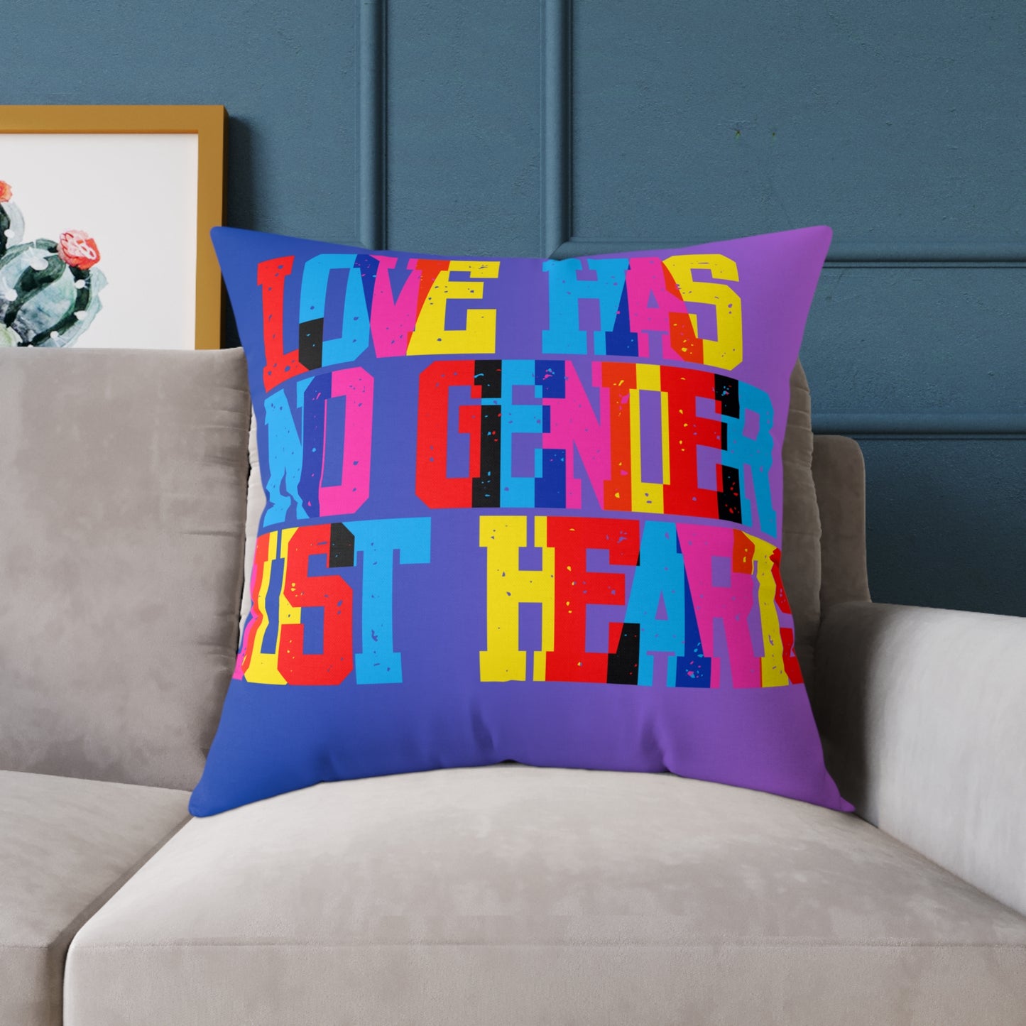 Love Has No Gender Just Hearts Poly Pillow