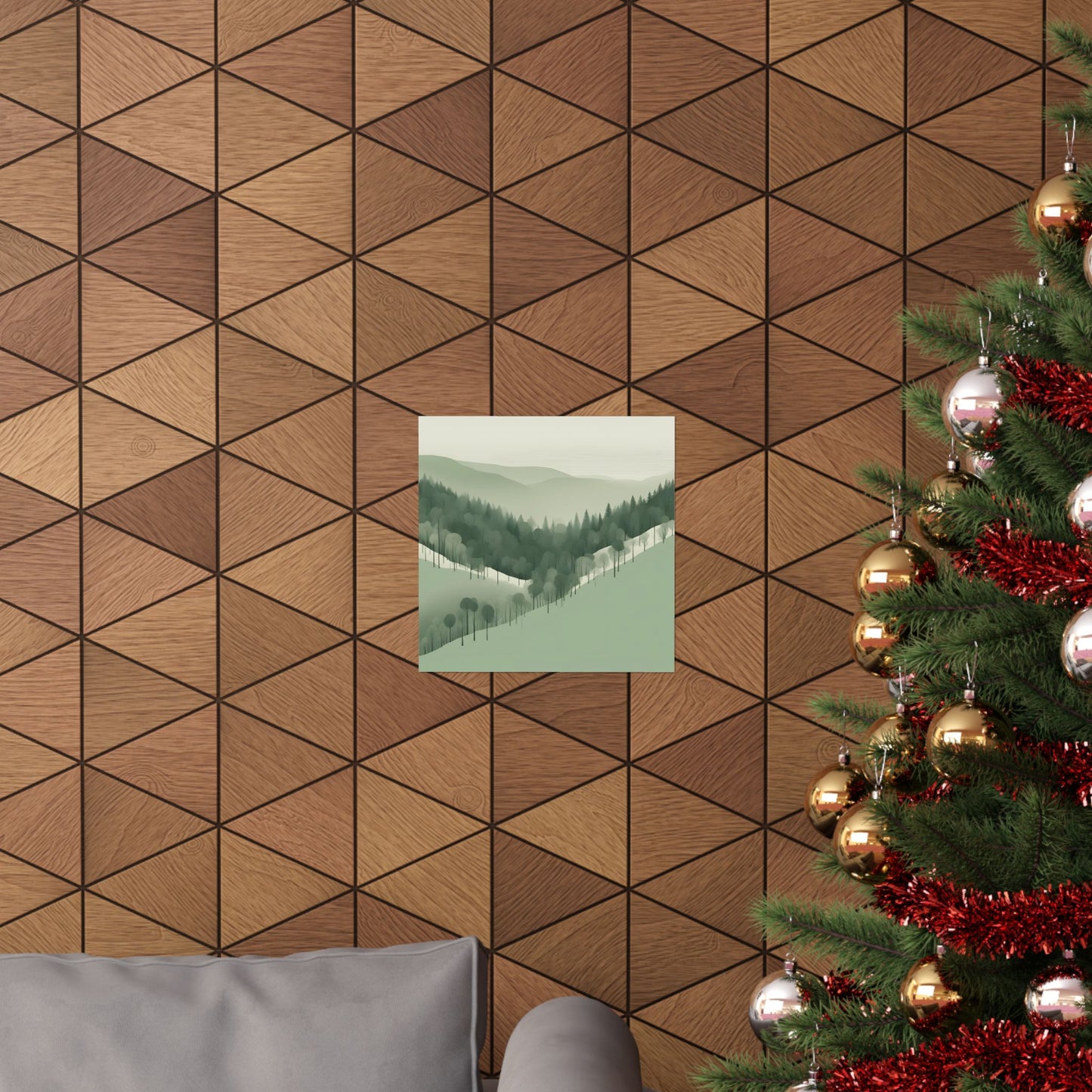 On The Hillside Green 19 Matte Square Posters