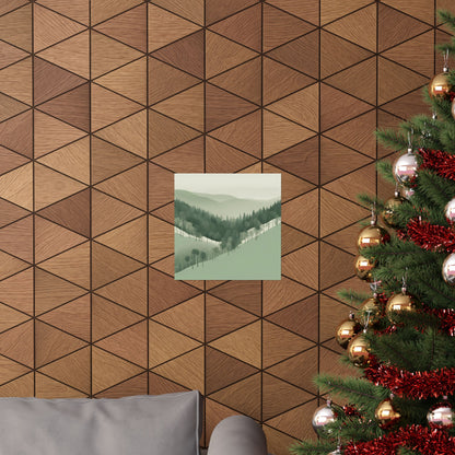 On The Hillside Green 19 Matte Square Posters