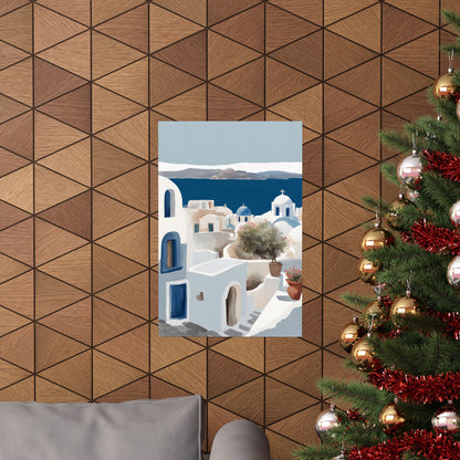 Abstract Greek rooftops 7 Matte Vertical Poster