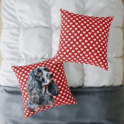Personalized Valentine Blue Roan Cocker Spaniel Poly Cushion/Pillow 5 sizes