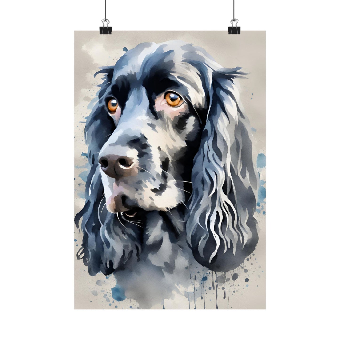 Dogs Blue Roan Cocker Spaniel 02 Matte Vertical Poster