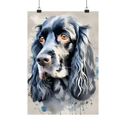 Dogs Blue Roan Cocker Spaniel 02 Matte Vertical Poster