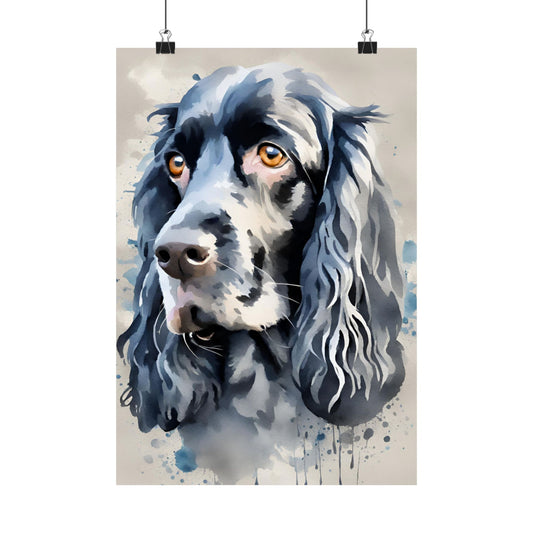 Dogs Blue Roan Cocker Spaniel 02 Matte Vertical Poster