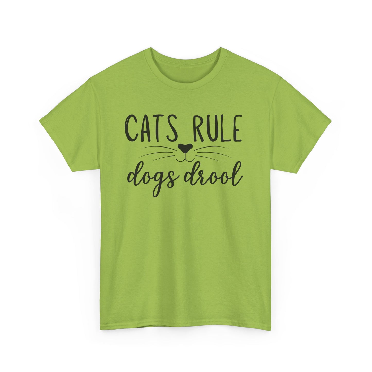 Cats Rule Dogs Drool Unisex Heavy Cotton Tee