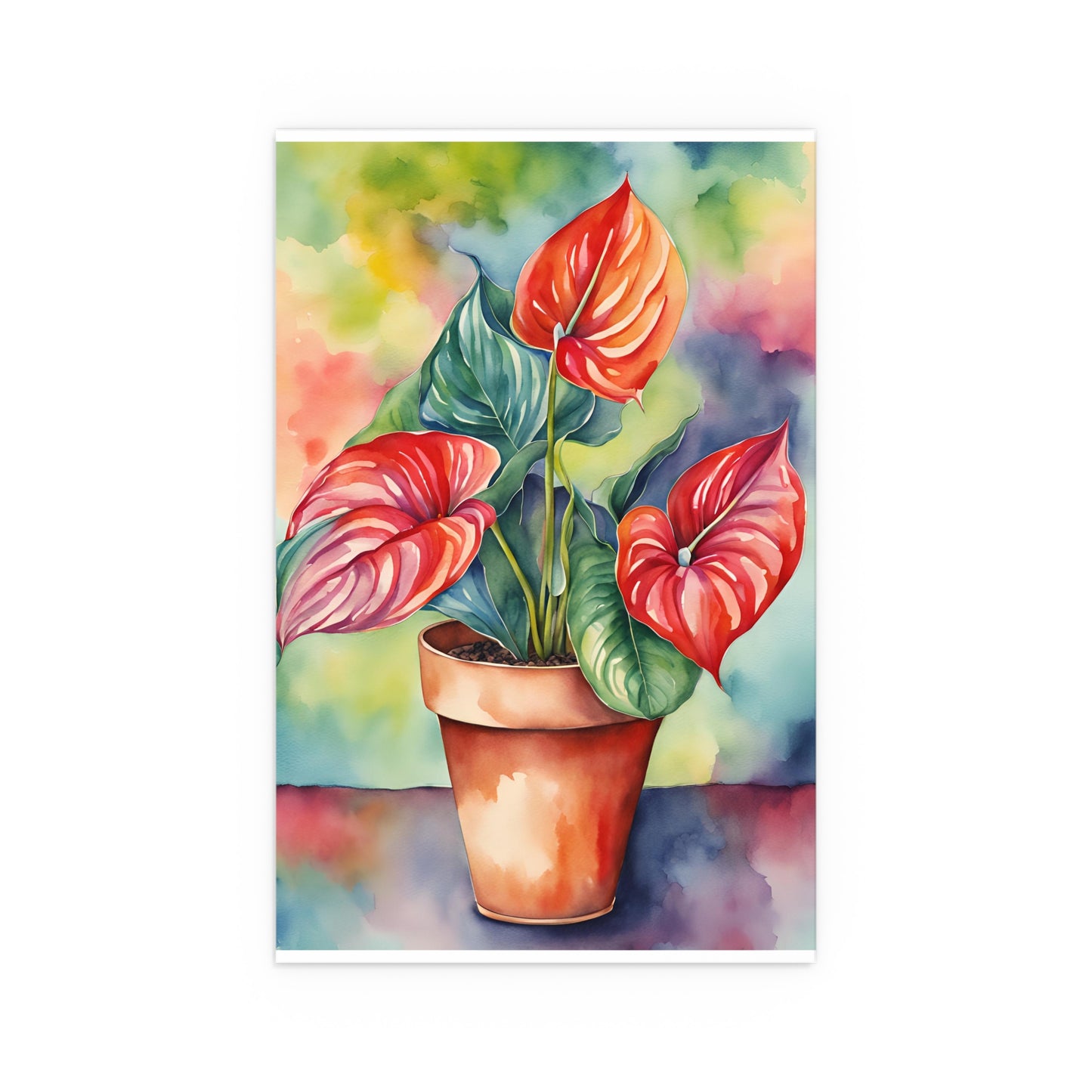 Multicolored Pot Plant 8 Indoor and Outdoor Silk Poster
