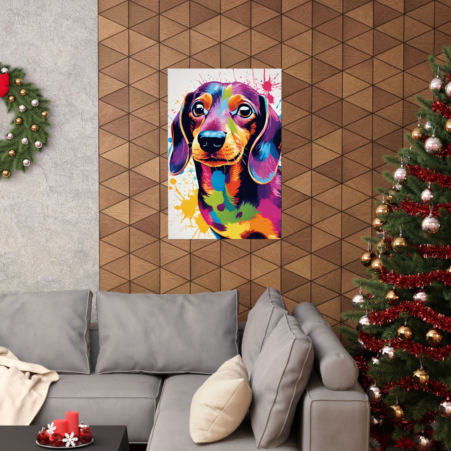 Multicolored Dachshund 1 Matte Vertical Poster