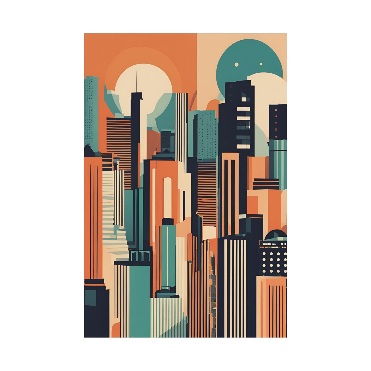 Retro cityscape 4 Matte Vertical Posters