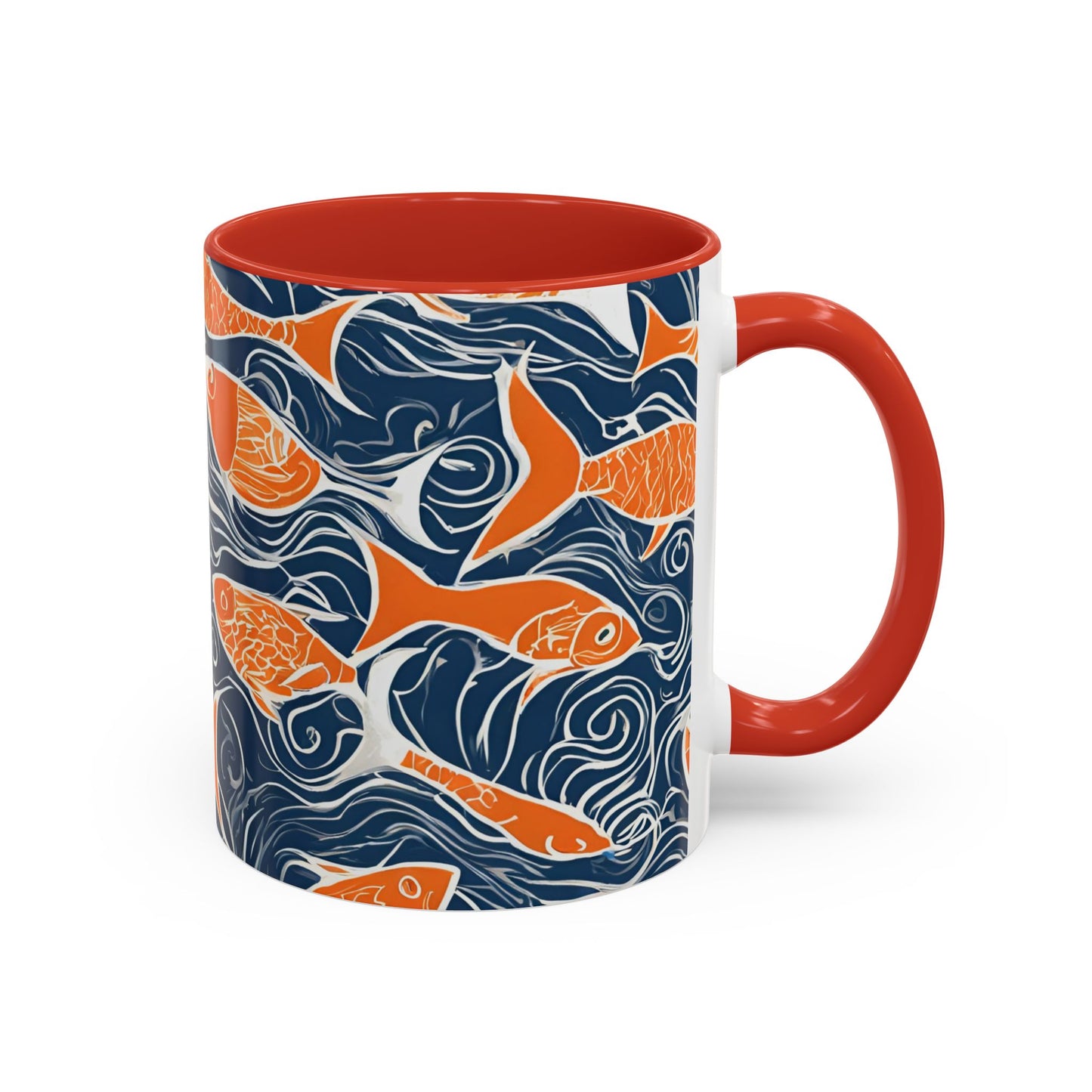 Orange Fish 02 Accent Coffee Mug (11oz)