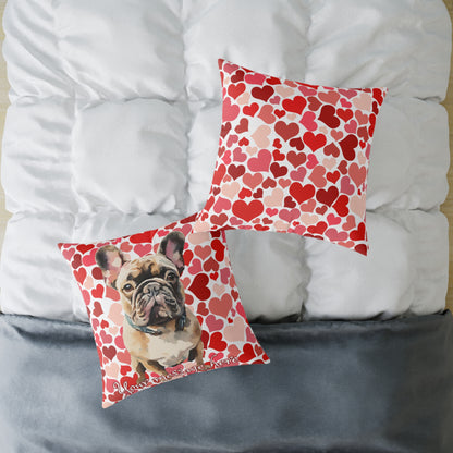 Personalized Valentine French Bulldog Poly Cushion/Pillow 5 sizes