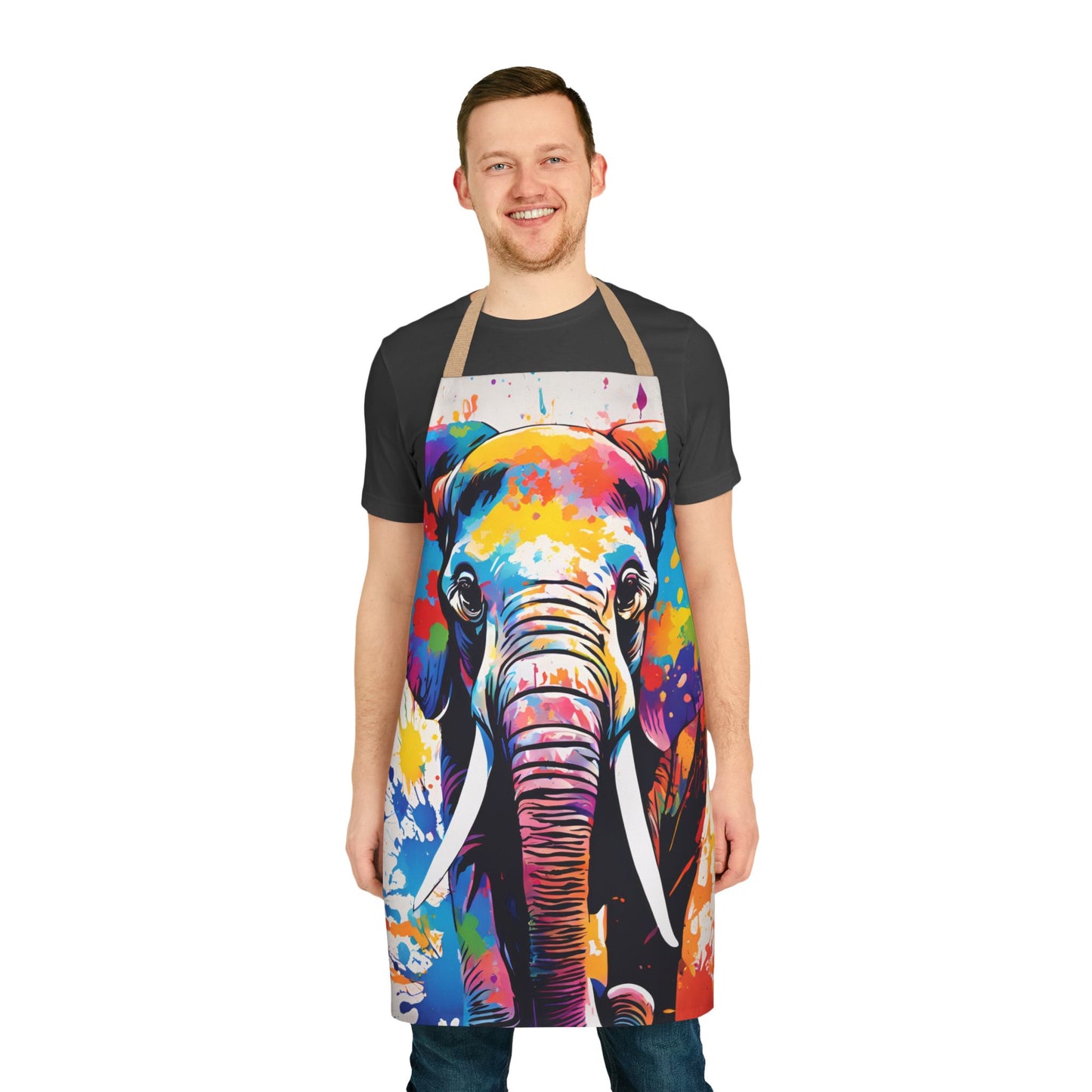 Multicolored Elephant Adult Apron (AOP)