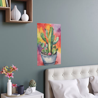 Multicolored Cactus 6 Indoor and Outdoor Silk Poster