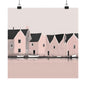 By The Sea Pink 3 Matte Square Posters