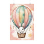 Nursery Bunny in a Hot Air Ballon 3 Matte Vertical Posters