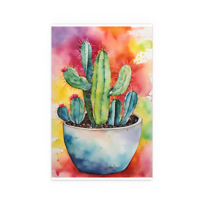Multicolored Cactus 7 Indoor and Outdoor Silk Poster