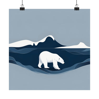Lone Collection Polar Bear 6 Matte Square Posters