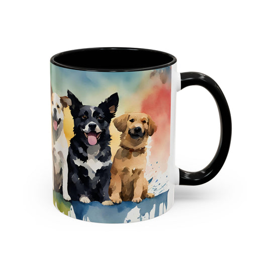 Multicoloured Doggies 2 Accent Mug 11oz