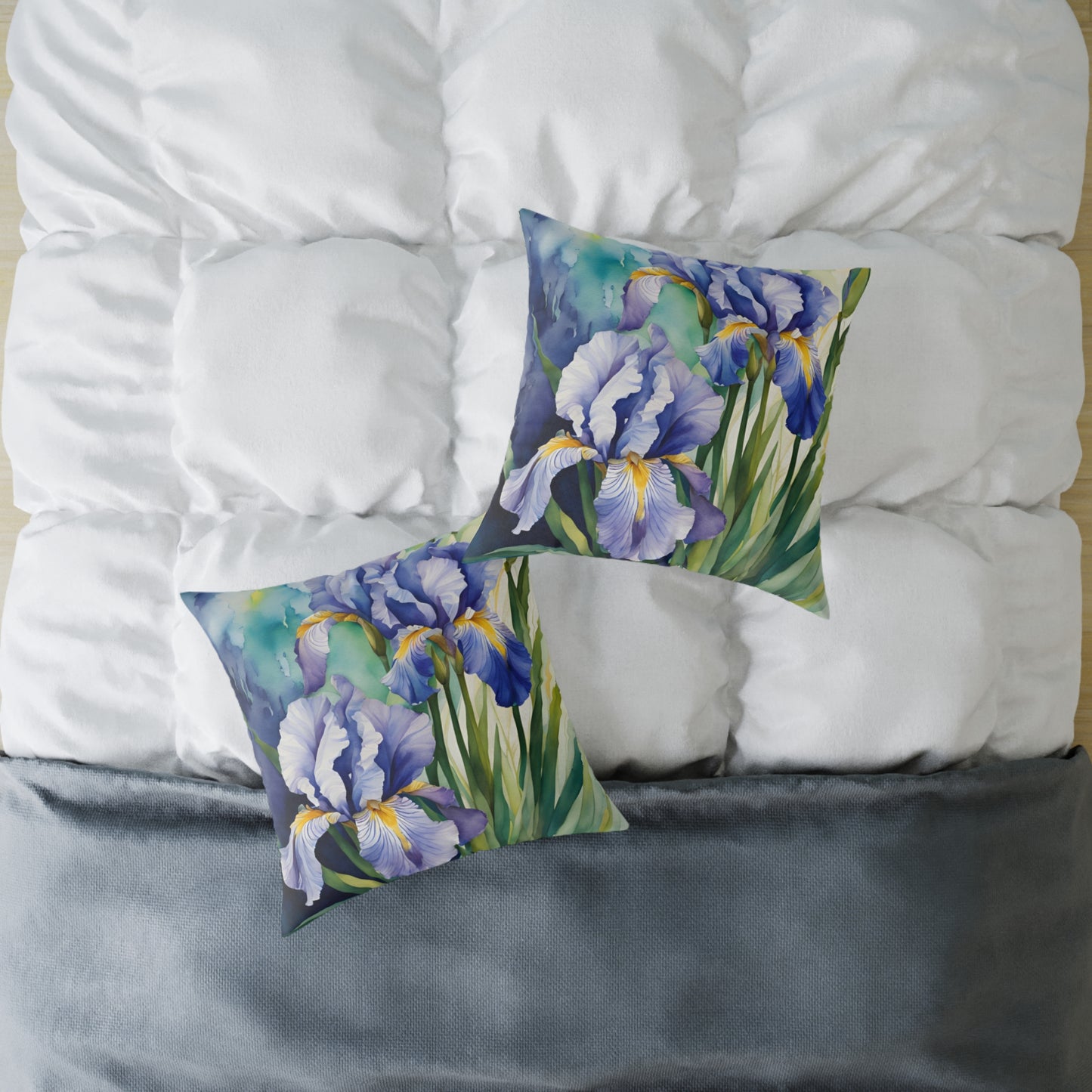 Irises 01 Poly Pillow - Natures Beauty Design