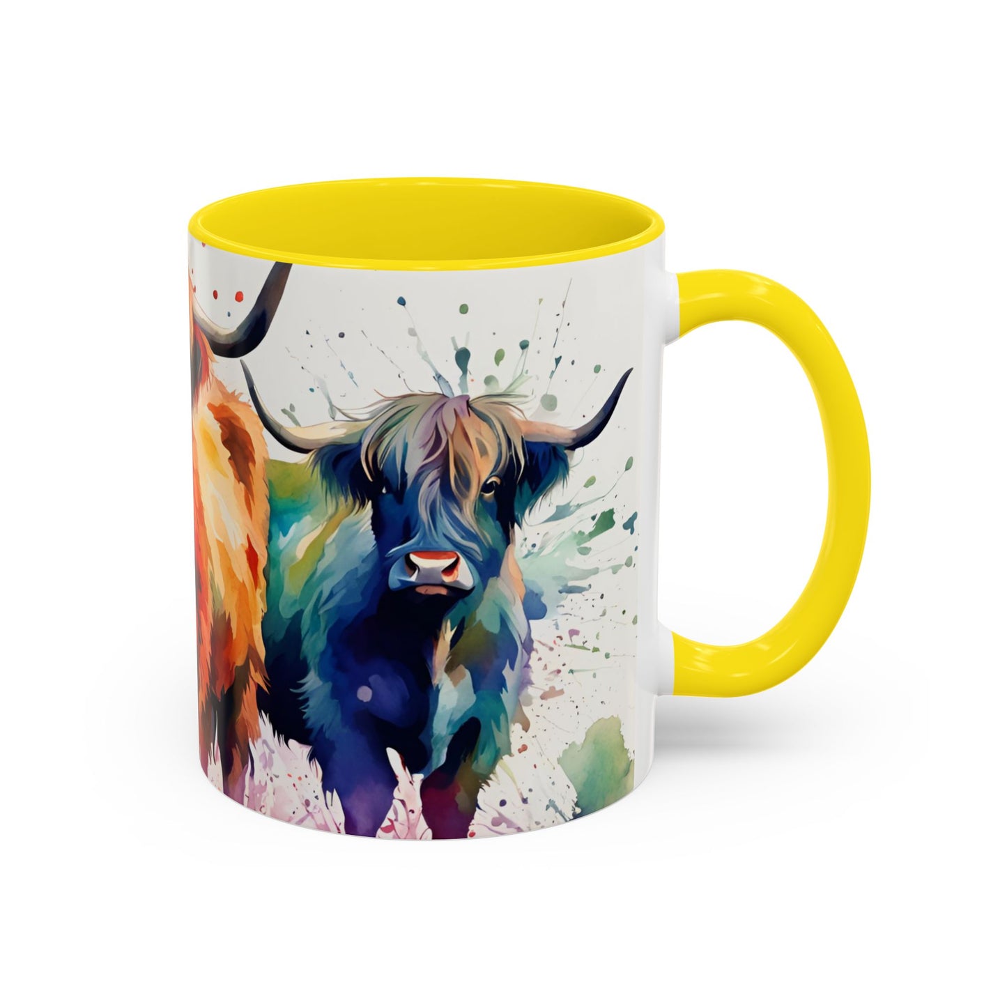 Multicoloured Highland Cow 4 Accent Mug 11oz
