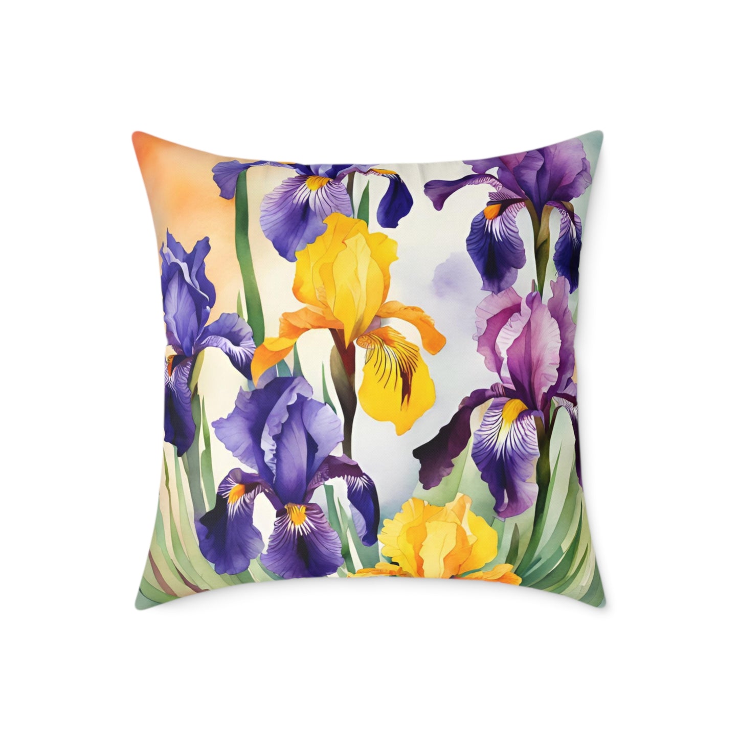 Irises 04 Poly Pillow - Natures Beauty Design
