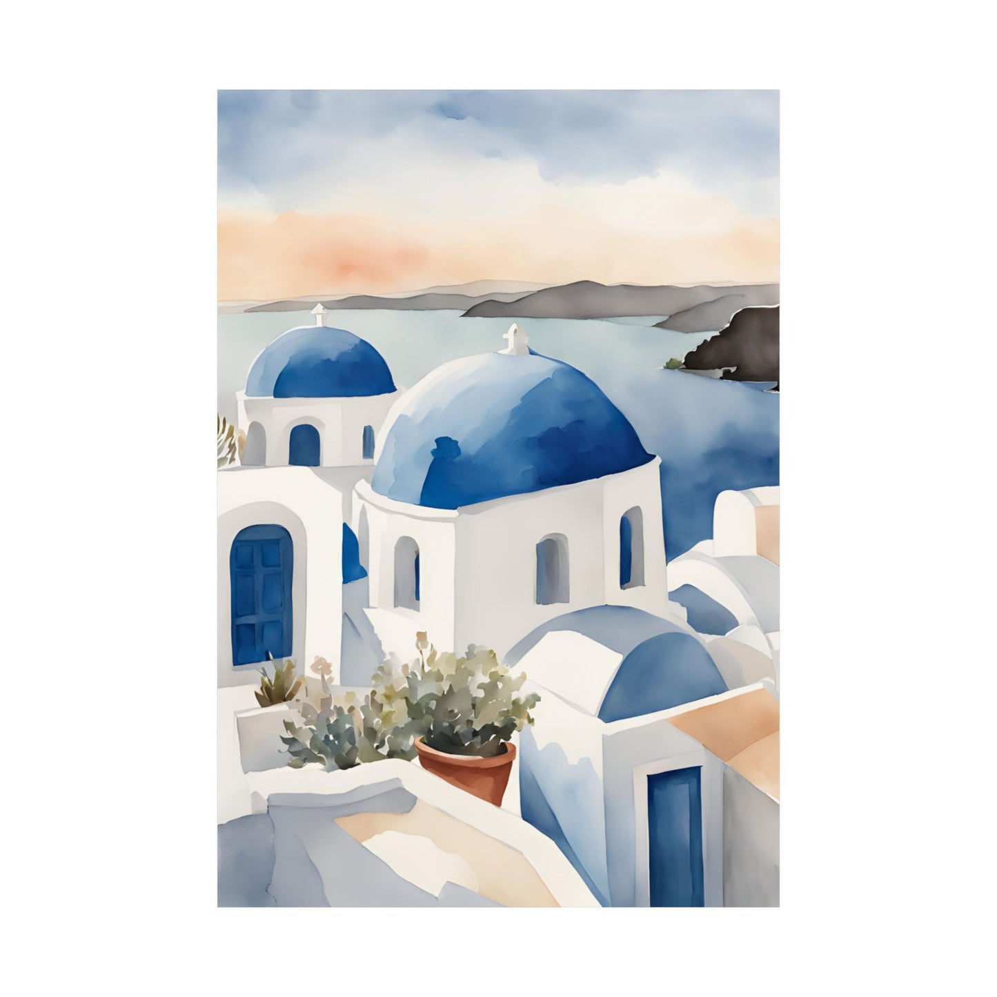 Abstract Greek rooftops 8 Matte Vertical Poster