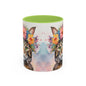 Floral Tabby Cat 03 Accent Coffee Mug - 11oz Perfect for Cat Lovers & Gifts
