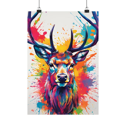Multicolored Stag 2 Matte Vertical Poster