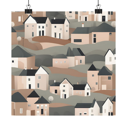 On The Hillside Nude 8 Matte Square Posters