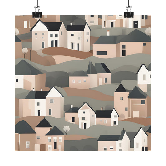 On The Hillside Nude 8 Matte Square Posters
