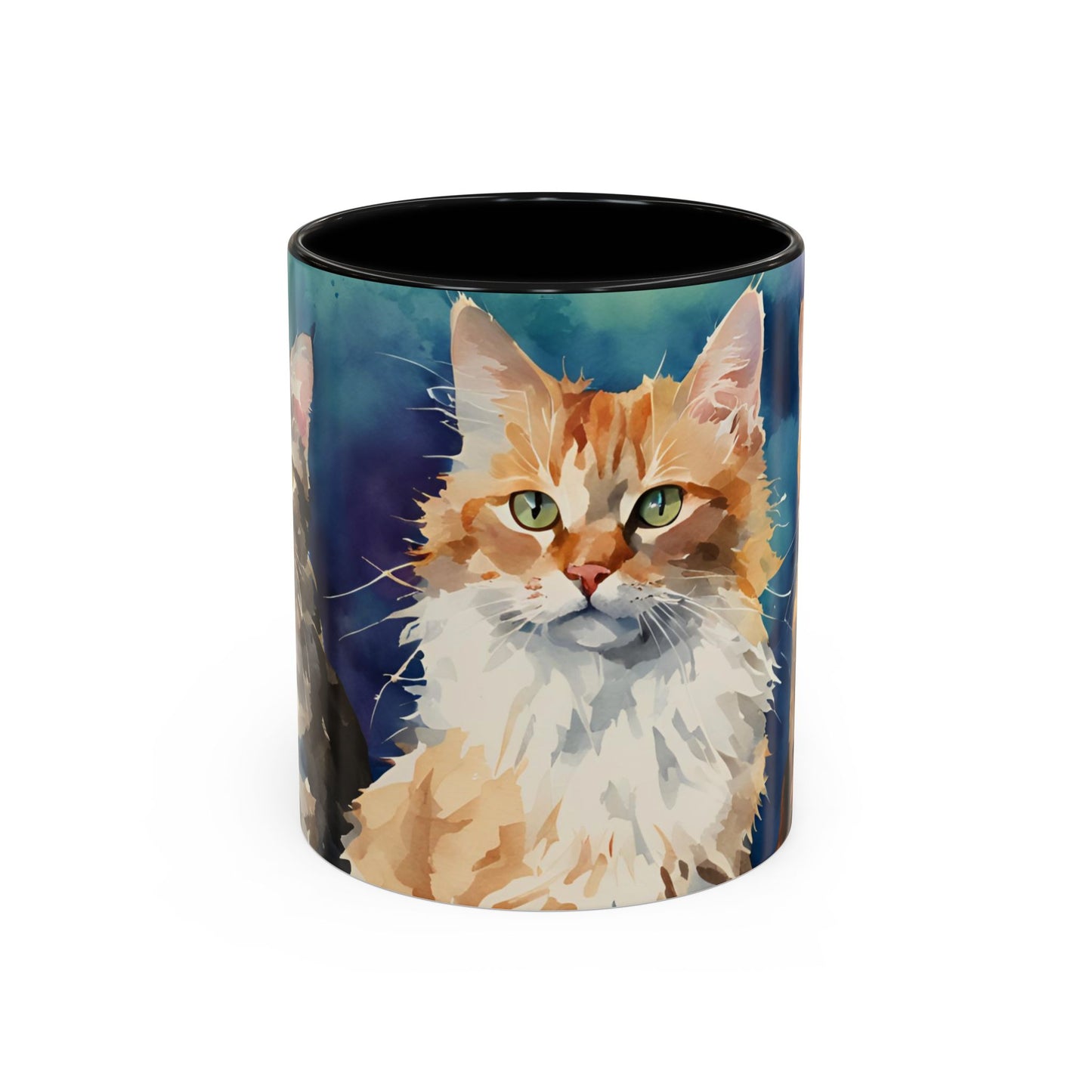 Multicoloured Kitties 8 Accent Mug 11oz