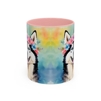 Husky 01 Accent Coffee Mug - Dog Lover Gift