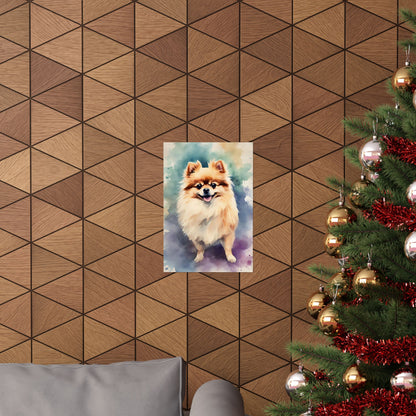 Dogs Pomeranian 02 Matte Vertical Poster