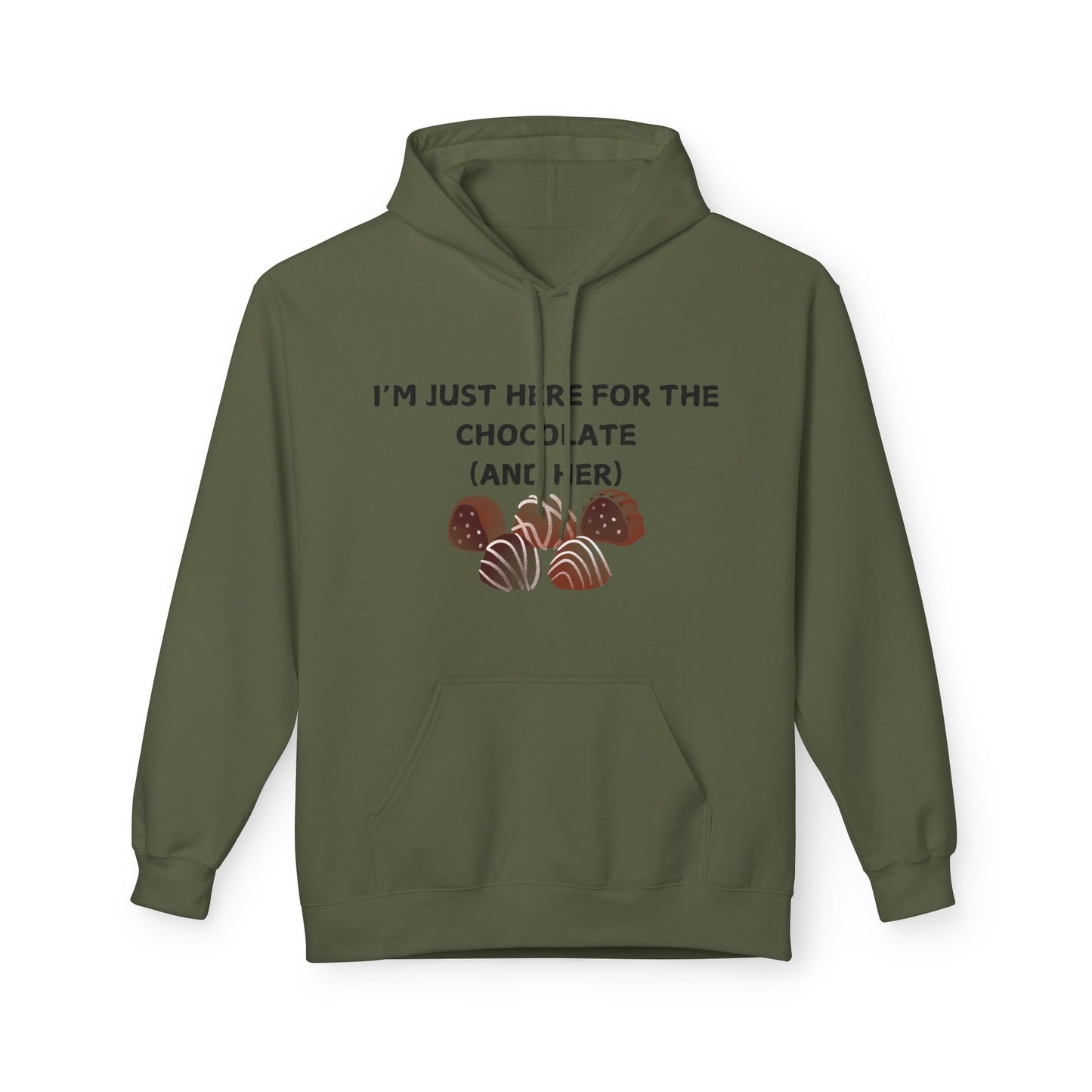 I’m Just Here For The Chocolate (And Her) Mens Valentines Hoodie