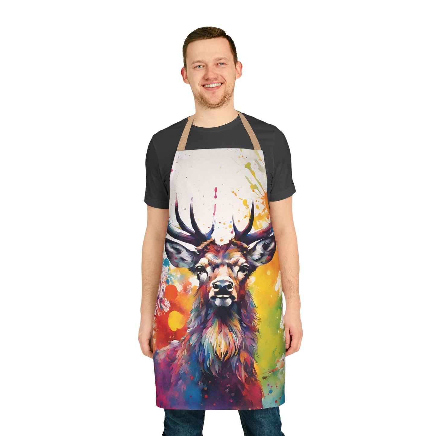 Multicolored Stag Adult Apron (AOP)