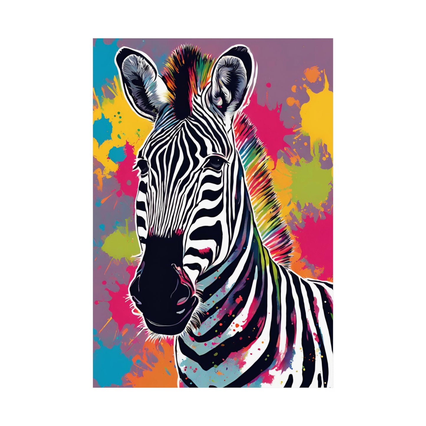 Multicolored Zebra 6 Matte Vertical Poster