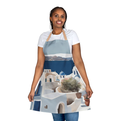 Greek rooftops Adult Apron (AOP)