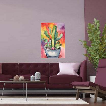 Multicolored Cactus 6 Indoor and Outdoor Silk Poster