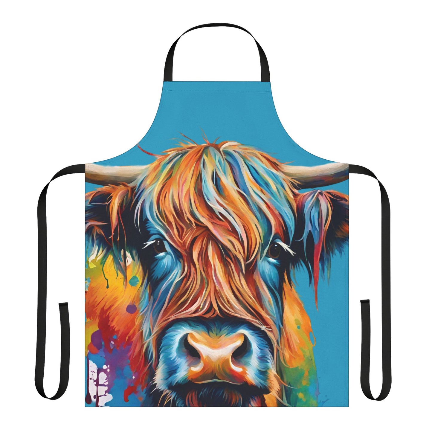 Multicolored Highland Cow Adult Apron (AOP)