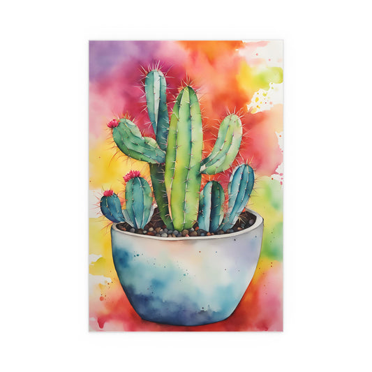 Multicolored Cactus 7 Indoor and Outdoor Silk Poster