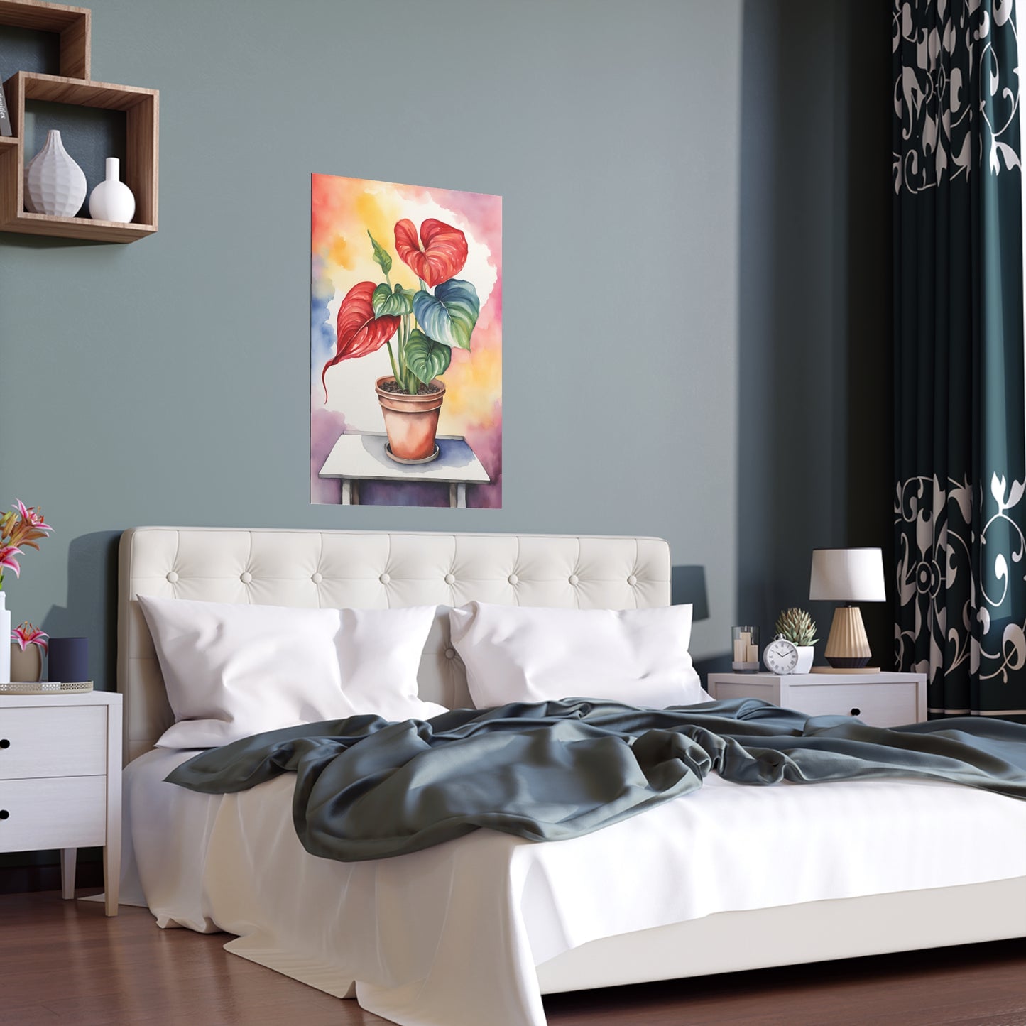 Multicolored Pot Plant 7 Indoor and Outdoor Silk Poster