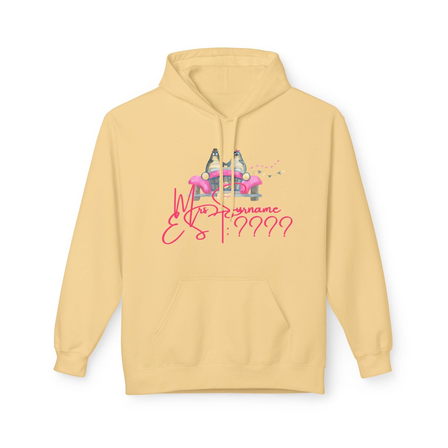 (Personalizable) Me/Mrs NAME EST DATE Unisex Valentines Hoodie