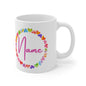 (Personizable) Multicolor Hearts Valentines Mug Ceramic 11oz