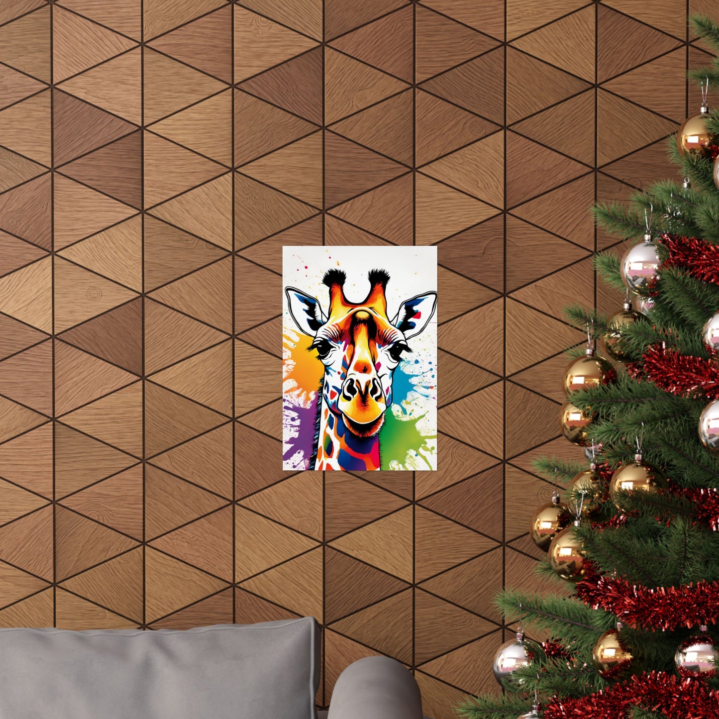 Multicolored Giraffe 06 Matte Vertical Poster