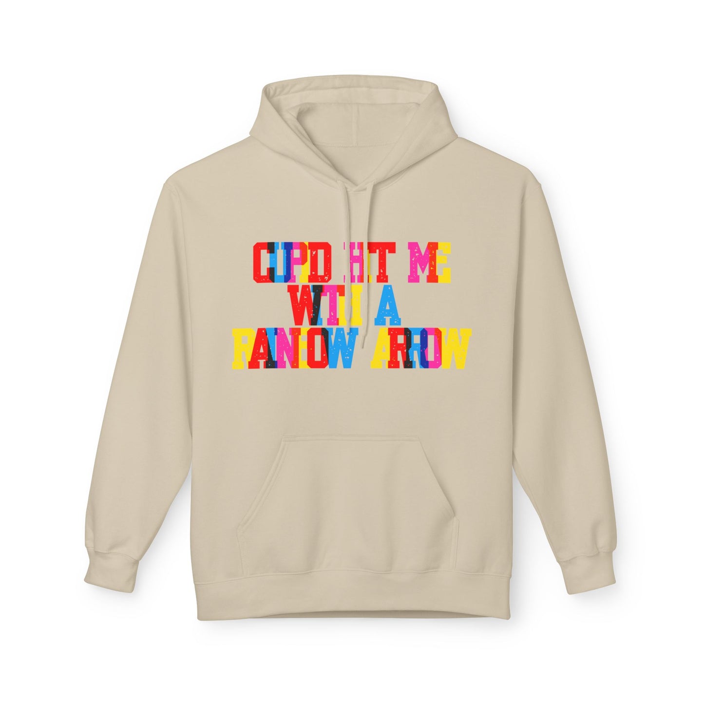 Cupid Hit Me With A Rainbow Arrow Unisex Valentines Hoodie
