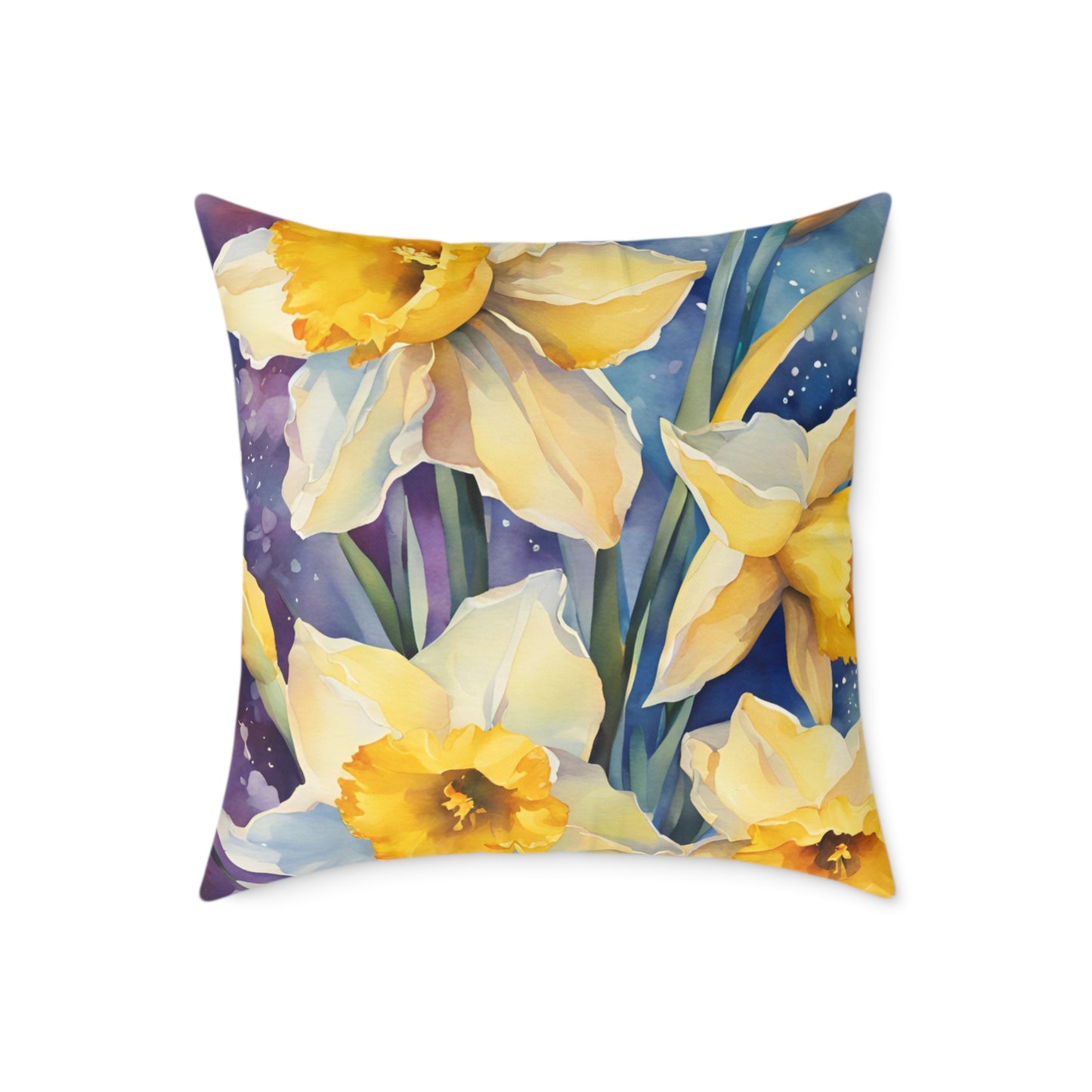 Daffodils 03 Poly Pillow - Natures Beauty Design