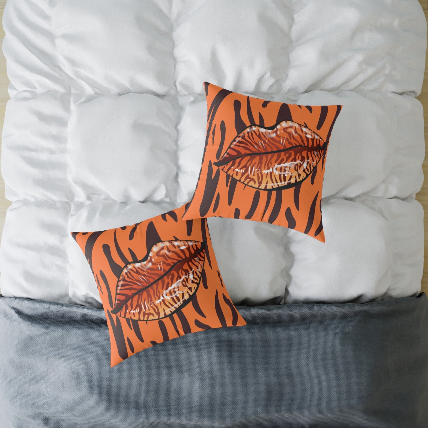 Tiger Lips Poly Pillow