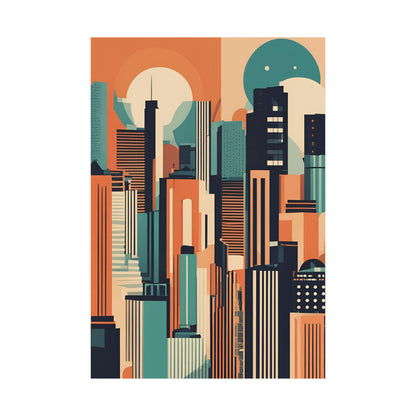 Retro cityscape 4 Matte Vertical Posters