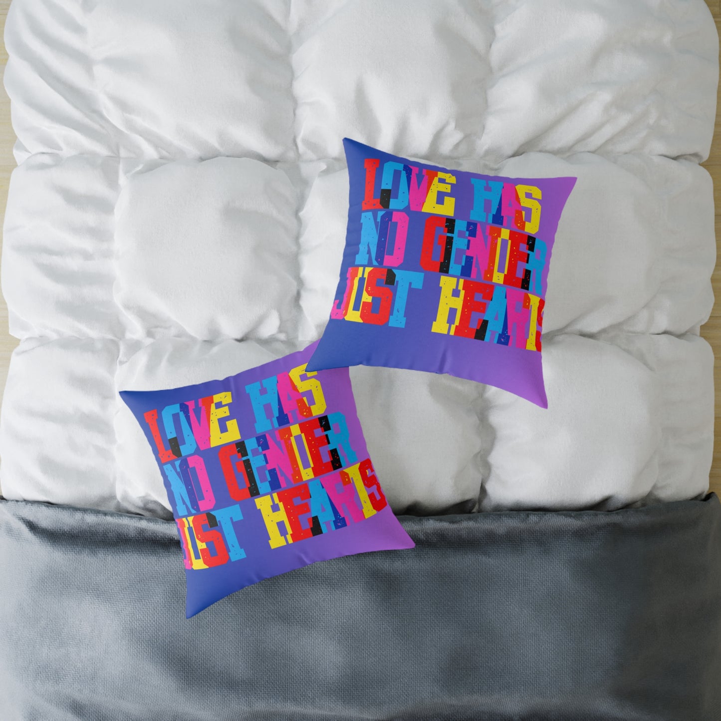 Love Has No Gender Just Hearts Poly Pillow