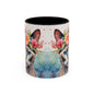 Floral Siamese Cat 03 Accent Coffee Mug - 11oz Perfect for Cat Lovers & Gifts