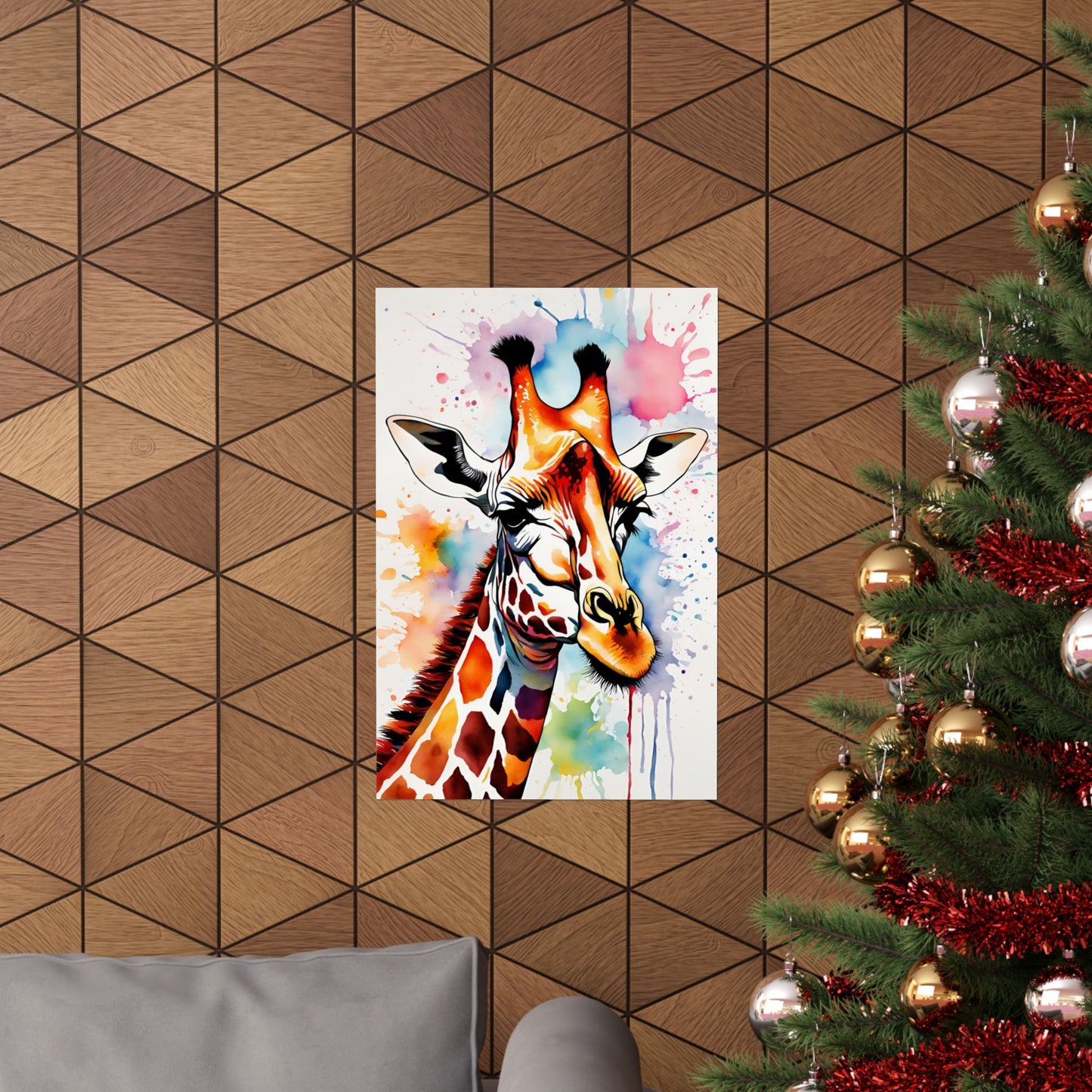 Multicolored Giraffe 01 Matte Vertical Poster